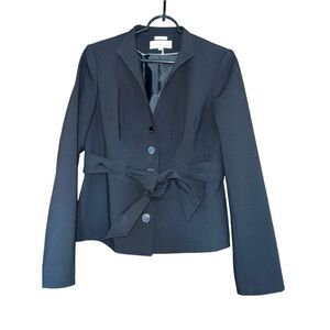 Calvin Klein Women’s Button Down Black Belted Jacket Blazer Size 6